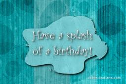 Splash of a Birthday Craft